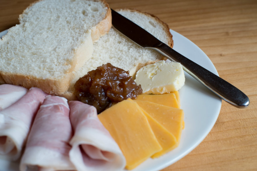 Ham, bread, cheese & pickle - all locally sourced from Jimmy Mulholland