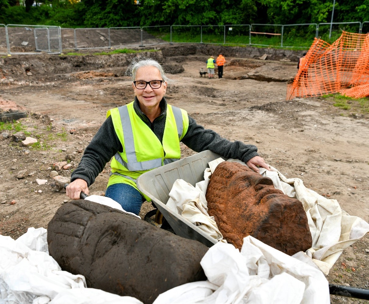 Stuart-Walker-Uncovering-Roman-Heads Uncovering Roman Carlisle on display at Tullie, Carlisle’s museum